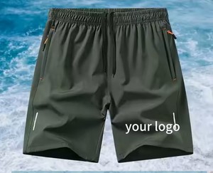 Shorts pour hommes décontractés de haute qualité sur mesure, tissu respirant à séchage rapide, taille élastique, double poche décorative, couleurs unies - Product Image 5