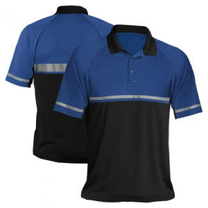 Chemise de travail 100% coton solide réfléchissant personnalisé pour hommes, chemise à manches courtes, séchage rapide, sécurité, uniforme d'hiver décontracté - Product Image 1