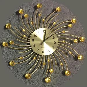 Wholesale Brand Wal Watch Wall Clock All Metal Material Luxury Date Metal Grain Tempered <b>Glass</b> Wall Clock - Product Image 3