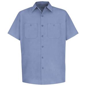 Uniforme de trabajo de buena calidad para hombres, camisa de manga corta de dos bolsillos con logotipo personalizado, venta al por mayor - Product Image 1