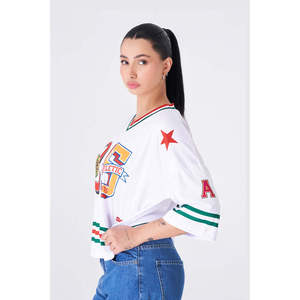 เสื้อยืดทรงหลวมขนาดใหญ่ของผู้หญิงที่มีสีขาวกราฟิกตัวหนา - Product Image 4