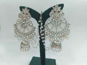 Top mode à la mode goutte d'eau cloche Jhumka boucles d'oreilles indien Kundan traditionnel pour dames ensemble de boucles d'oreilles pour les femmes - Product Image 2