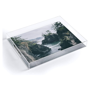 Bandeja acrílica Diseño impreso Bandeja acrílica transparente para servir Servicio de lujo Decoración Bandeja de comida - Product Image 2