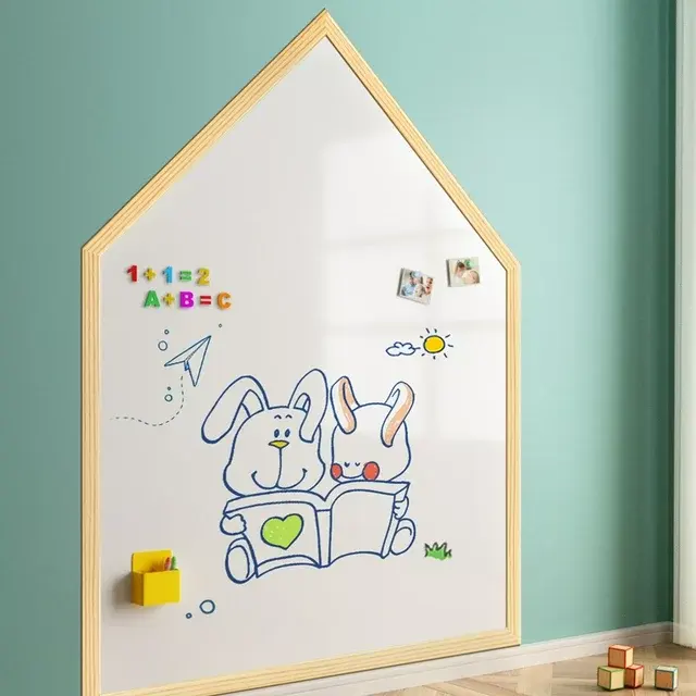 Removable Blackboard Wallpaper House Shaped Magnetic Drawing Board Whiteboard Set Magnetic Chalkboard Contact Paper for Wall