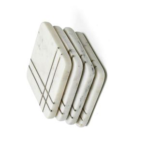 Posavasos de Mármol Blanco Hechos a Mano, Forma Cuadrada, para Hoteles, Bares y Uso Doméstico, Precio de Mayoreo de Fabricante Indio - Product Image 4