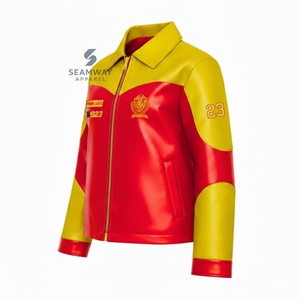 Veste en cuir PU pour femme NSPDK, fermeture éclair sur le devant, veste en cuir brodée douce, vêtement d'extérieur décontracté et élégant - Product Image 2