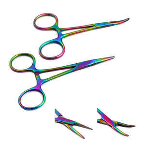 DOM MED DYNAMIC RE28W0n Venta caliente Manual Power Mosquito Hemostat Bloqueo Fórceps 5 Curved 5 Straight Rainbow Multi Quirúrgico - Product Image 2