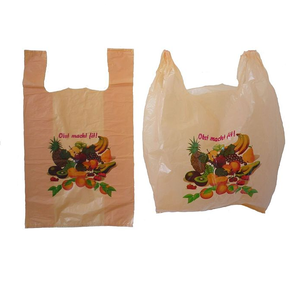 Sacs de T-shirts en plastique recyclables imprimés par gravure d'emballage personnalisé pour les achats en supermarché - Product Image 5