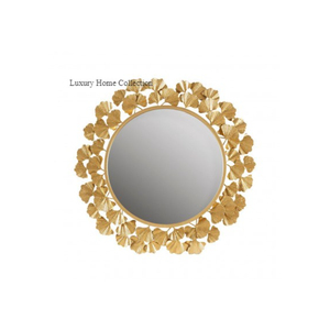 New Flower Shape Metal Decorative <b>Mirror</b> Gold Color Designer Fancy Look Modern Attractive Bedroom Livingroom Supplies Low Cost - Product Image 1