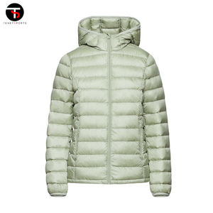 แจ็กเก็ตปลาปักเป้าผ้าฝ้ายแบบปกติสำหรับผู้หญิงมีโลโก้ตามสั่งหมวกมีฮู้ดซับในผ้าไนล่อน - Product Image 3