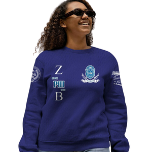 ZPhiB 1920 Zeta Phi Beta azul blanco suéter hermandad de punto Chenille letras vida griega Divine Nine ropa Premium - Product Image 4
