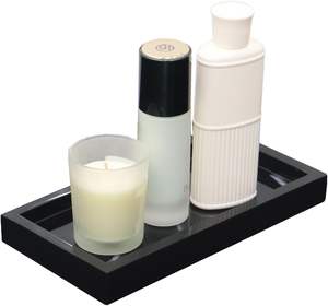 La conception luxueuse de plateau de salle de bains noire de résine augmente n'importe quel arrangement de salle de bains ajoute le style et la fonctionnalité à votre temps de station thermale ou de bain - Product Image 3