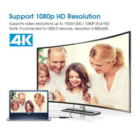Convertidor USB3.0 1080P USB a VGA, Material ABS, Adaptador de Pantalla Extendida para Computadora Portátil, Laptop, a TV, Monitores, Proyector