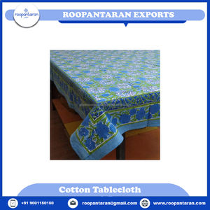 Mantel de Algodón Floral Estampado a Mano, Nuevo, Directo de Fábrica de Fabricante Indio, Ecológico, Personalizable, de Alta Calidad - Product Image 4