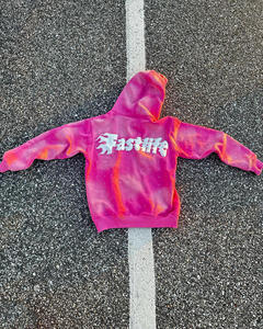 เสื้อฮู้ดผู้ชายผ้าฝ้าย100% ตามสั่งสไตล์วินเทจมีฮู้ดชุดวอร์มกางเกงวอร์มขาบานพิมพ์พลอยเทียมพิมพ์ลายพัฟสำหรับฤดูหนาว - Product Image 5