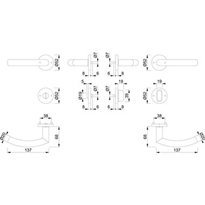 Juego de rosetas de acero inoxidable HOPPE Trondheim E1430Z/42KV/42KVS F69 redondo SK/OL DIN izquierda/derecha D/D para baño, para orificios redondos - Product Image 3