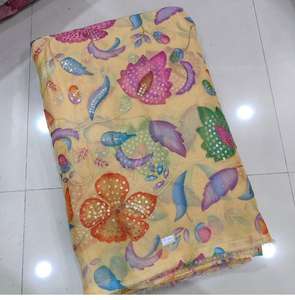 Tissu en soie Taby à fort volume de broderie, motif floral et de feuilles sur toute la surface, pour vêtements de mode de boutique, vente chaude - Product Image 4