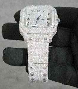 Reloj Analógico de 40 mm con Esfera de Cristal de Zafiro y Cuarzo, Logotipo Personalizado, Acero Inoxidable, Diamantes Moissanite VVS Estilo Hip Hop - Product Image 1