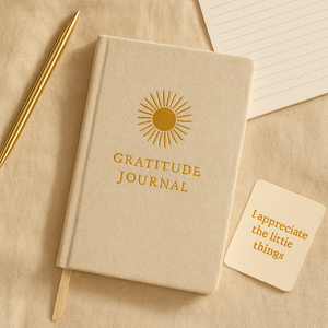 Journal de gratitude LABON, carnet de notes premium à couverture rigide, design soleil en feuille d'or pour la réflexion quotidienne, la pleine conscience et la pensée positive - Product Image 4