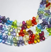 Perles facettées en forme de cœur 7x10mm en Saphir, Rubis, Tanzanite, Iolite, Topaze, Quartz, fil complet de 8 pouces, certifiées par un tiers pour la joaillerie
