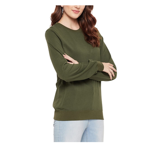 OEM Design Custom Logo High Quality <b>Embroidery</b> <b>Sweatshirt</b> Thick Premium Cotton Fleece Workout Casual Women Crewneck <b>Sweatshirts</b> - Product Image 4