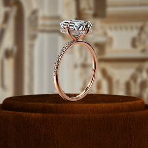 Anillo de diamante cultivado en laboratorio de 1 quilate, anillo de boda con halo oculto y media pavé de esmeraldas, certificado por IGI, oro blanco de 14k, el mejor regalo para ella en su día especial. - Product Image 5