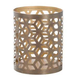 Premium Metal Hurricane <b>Candle</b> <b>Holder</b> With Gold And <b>Black</b> Finish Perfect For Adding Elegance To Formal Party Decorations - Product Image 4