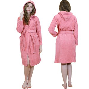 100% Cotton Terry Waffle <b>Hooded</b> Belt Type Unisex Oversized Bath Robes for Summer Hotel Wholesaler Bath Robes India for Couples - Product Image 6