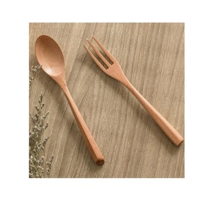 Juego de Cubiertos de Madera Natural para Servir Comida, Cuchara y Tenedor, Tamaño Personalizado, Color Marrón, para Restaurante - Product Image 4