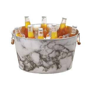 Seau à glace galvanisé pour refroidisseur de bouteilles pour hôtels, restaurants, bars, fêtes, seau à champagne avec poignées et support en fer - Product Image 5
