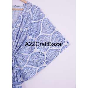 Caftán Largo Indio de Diseñador, Vestido Caftán Holgado, Ropa de Maternidad, Vestido Largo Maxi de Algodón Estampado, Vestido Elegante al por Mayor con Estampado de Bloques - Product Image 4