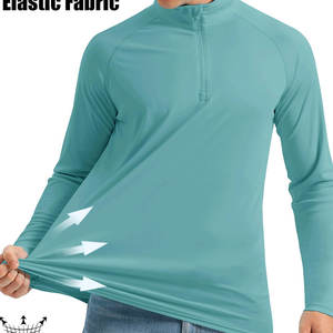 Polo de alta calidad para hombre, cuarto de cremallera, manga larga, poliéster, algodón, talla grande, cómodo, estilo informal, Polo para hombre - Product Image 4