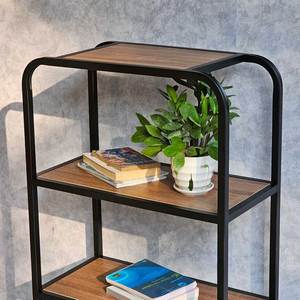 Estante de Hierro de 3 Niveles con Superficie de Madera Contrachapada para Decoración de Sala de Estar KTB68170 - Product Image 4