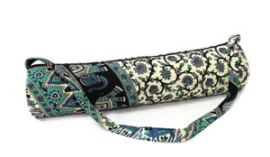 Elegante señora moda Floral Paisley estampado hecho a mano algodón Yoga Mat bolsa ligera ecológica cremallera cierre ajustable - Product Image 2