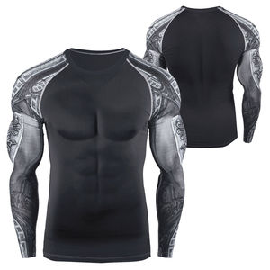 Proveedor Directo de Fábrica, Rashguard de MMA para Hombre, Personalizado, Simple, Liso, en Blanco, para Venta en Línea - Product Image 1
