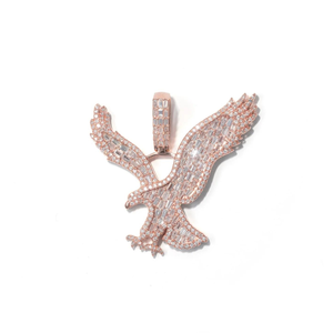 Pendentif aigle personnalisé en argent sterling 925 avec baguette VVS et diamant Moissanite taille ronde cadeau Hip Hop pour hommes et femmes - Product Image 5