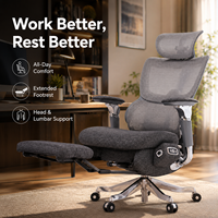 Chaise de bureau exécutive ergonomique moderne en maille avec inclinaison électrique, repose-pieds, appuie-tête réglable, accoudoirs 3D, OEM ODM, école, hôtel
