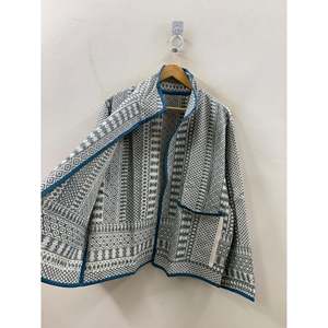 Autumn Bagh Jacket in <b>Slate</b> Geometry Stylish and Comfortable - Product Image 3