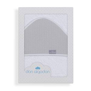 Serviette de bain Astrid Mod 100x100 cm, blanc/gris, 400 GSM, en coton éponge, technique de tissage pour usage domestique - Product Image 1