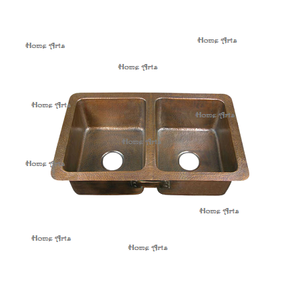 Évier de forme ronde en cuivre au design antique, évier de taille personnalisée avec lavabo de qualité supérieure pour la cuisine - Product Image 3