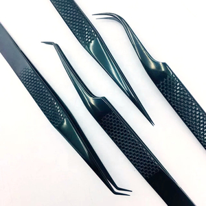 Pinces à extensions de cils en fibre à pointe volumineuse avec logo personnalisé, étiquette privée, fabrication en acier inoxydable dans notre usine - Product Image 5