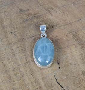 Pendentif en aquamarine fait main, bijoux en argent sterling 925, pierre précieuse, collier élégant pour femmes, vente en gros - Product Image 1