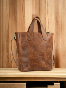 Bolso Tote de cuero genuino Retro de lujo 2024 para mujer, bolso de hombro tipo mensajero con logotipo personalizado, función portátil, elección para mujer - Product Image 5