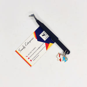 Pinzas de pestañas de acero inoxidable con logotipo personalizado profesional de gran oferta, abalorios de pestañas sostenibles de Metal grueso negro mate - Product Image 2