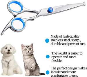 Tijeras para el cuidado del perro, tijeras para el pelo de mascotas con puntas redondas de seguridad de alta resistencia de acero inoxidable de titanio profesional perros gatos mascotas - Product Image 5