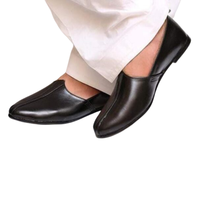 Nouvelle conception, bonne qualité, chaussures ajustées élégantes, chaussures Khussa pour hommes, en cuir, noires, décontractées, tendance, légères