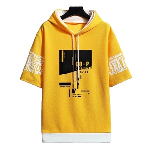 Nouveau Style hommes sweats à capuche mode Streetwear à manches courtes sweats à capuche hommes décontracté imprime hommes vêtements sweats à capuche - Product Image 1