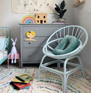 Top Quality Luxury Rattan <b>Dining</b> Room Decor <b>Kid</b> Chair Blue Color Moon Dinner Chairs for Children and <b>Babies</b> Factory Price - Product Image 4