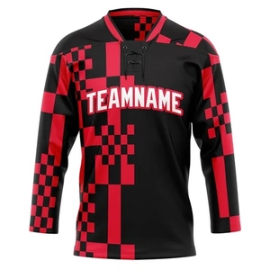 Alta calidad 100% poliéster ropa deportiva sublimación manga larga al por mayor OEM personalizado último hockey sobre hielo Jersey Unisex - Product Image 1