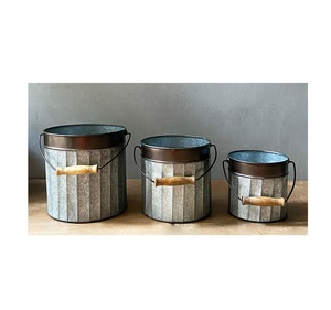 Hot Sale Latest Metal Iron Galvanized Outdoor Garden Decoration Square Shape Different Sizes Bucket <b>Planters</b> SET of 4 Pcs - Product Image 4